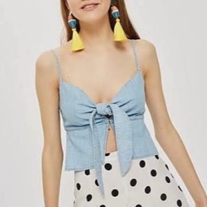NWT Topshop Moto Tie Front Camisole